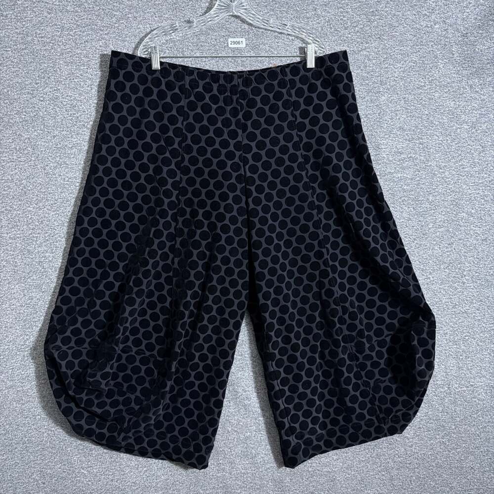 Alembika Women's 8 Black Velvet Flocked Dot Punto Pants Balloon Barrel Lantern